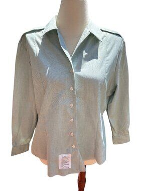 Womens Green DSCP Garrison Collection Button-Up Shirt 20R Army Polyester Blend